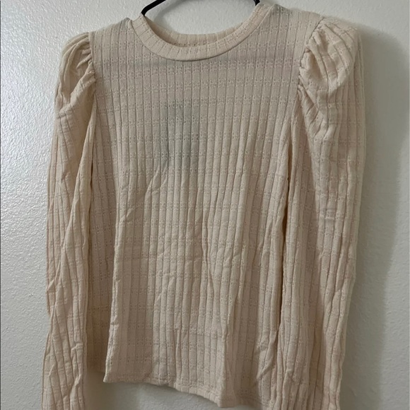 Taupe Puff Sleeve Blouse - Picture 9 of 12